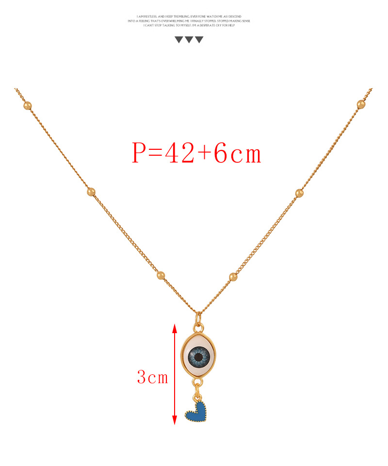 Fashion White Resin Eye Drops Oil Love Pendant Copper Bead Necklace,Necklaces