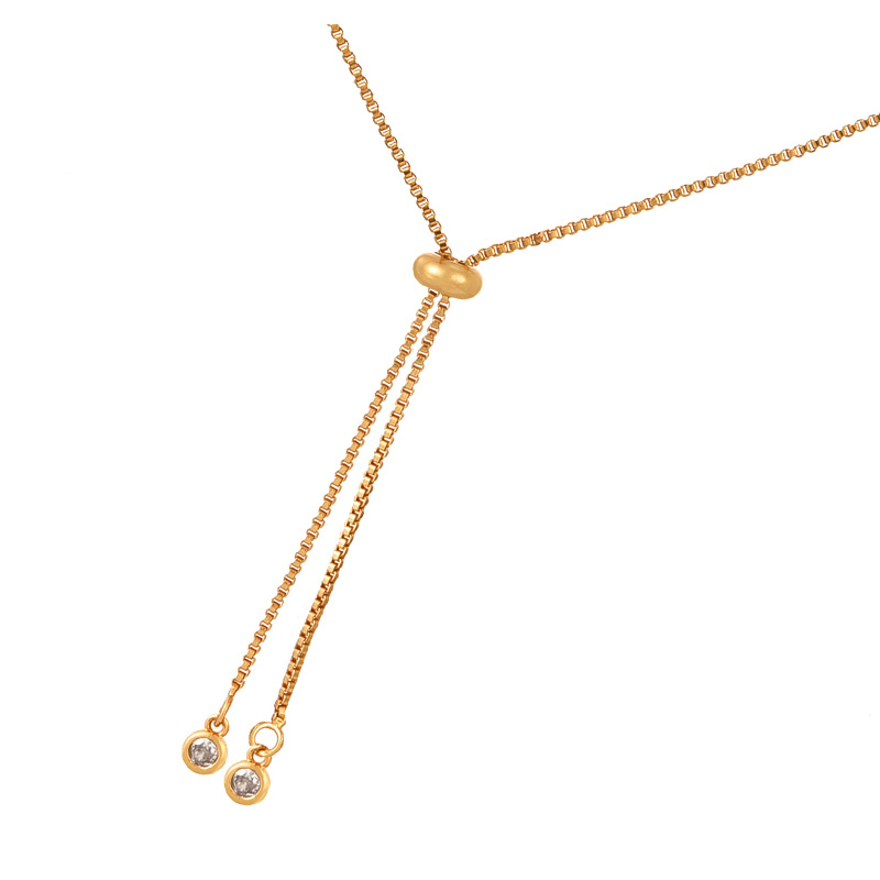 Fashion Golden 1 Copper Set Zircon Love Pendant Tassel Necklace,Necklaces