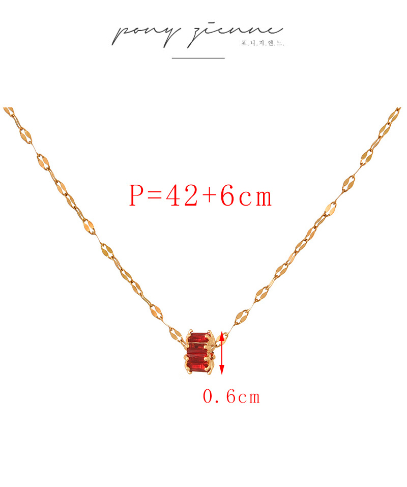 Fashion Gold+white Titanium Steel Inlaid With Zirconium Irregular Necklace,Necklaces