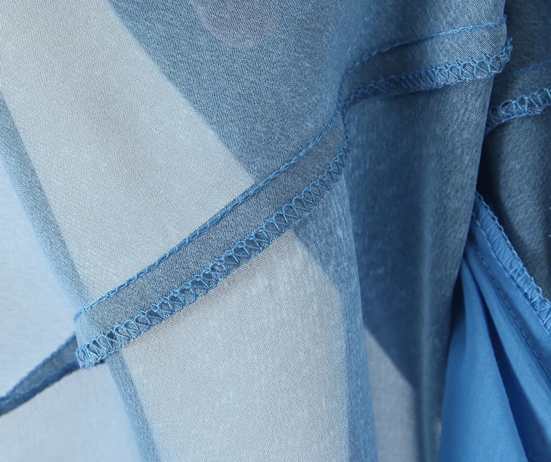 Fashion Blue Polyester Suspender V-neck Long Skirt,Long Dress