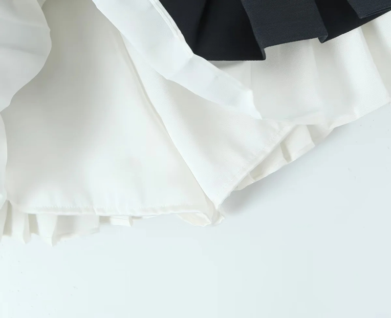 Fashion Dark Gray Polyester Patchwork Pleated Skirt,Skirts