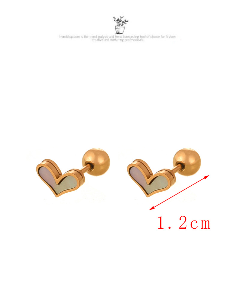 Fashion Golden 4 Titanium Steel Inlaid Zirconium Love Beads Stud Earrings,Earrings