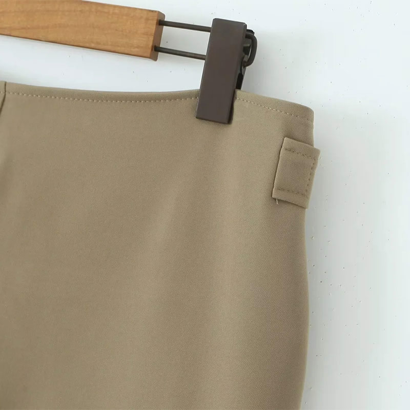 Fashion Dark Khaki Velcro 3d Pocket Skirt,Skirts