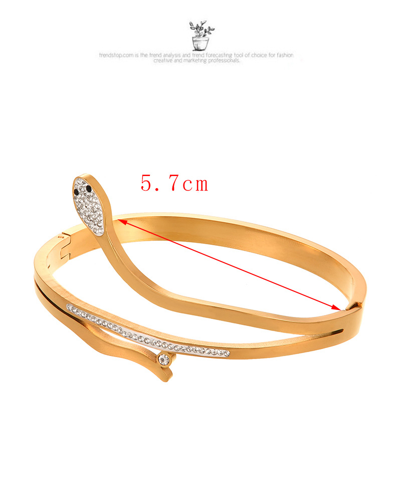 Fashion Gold Titanium Steel Zirconium Snake Bracelet,Bracelets