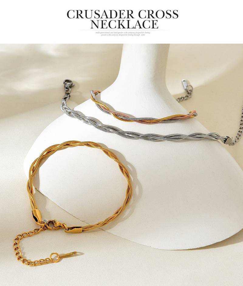 Fashion Gold Titanium Steel Multi-strand Chain Twist Bracelet,Bracelets