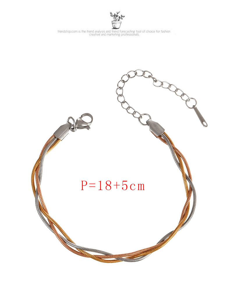 Fashion Gold Titanium Steel Multi-strand Chain Twist Bracelet,Bracelets