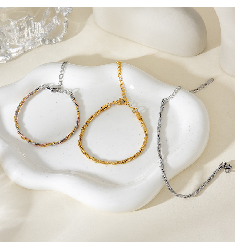 Fashion Silver Titanium Steel Multi-strand Chain Twist Bracelet,Bracelets