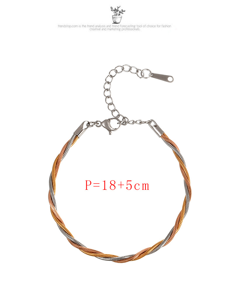 Fashion Silver Titanium Steel Multi-strand Chain Twist Bracelet,Bracelets