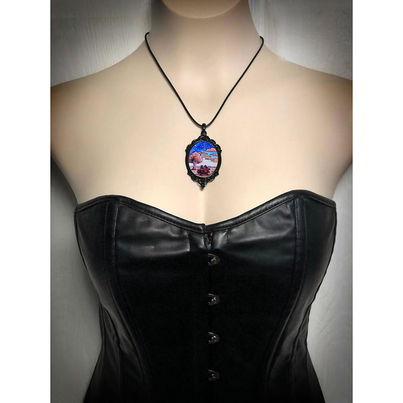 Fashion 5# Alloy Hand-painted Oval Necklace,Pendants