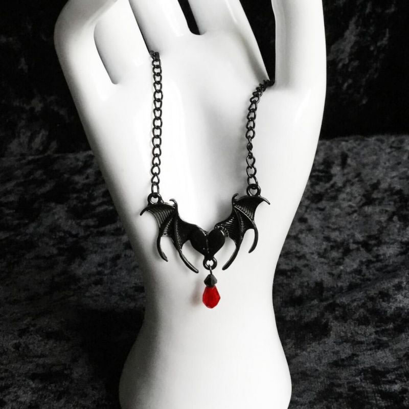 Fashion Black Alloy Love Bat Necklace,Pendants