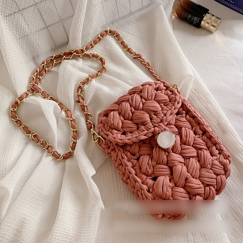 Fashion bean paste powder Textile woven flap crossbody bag,Shoulder bags