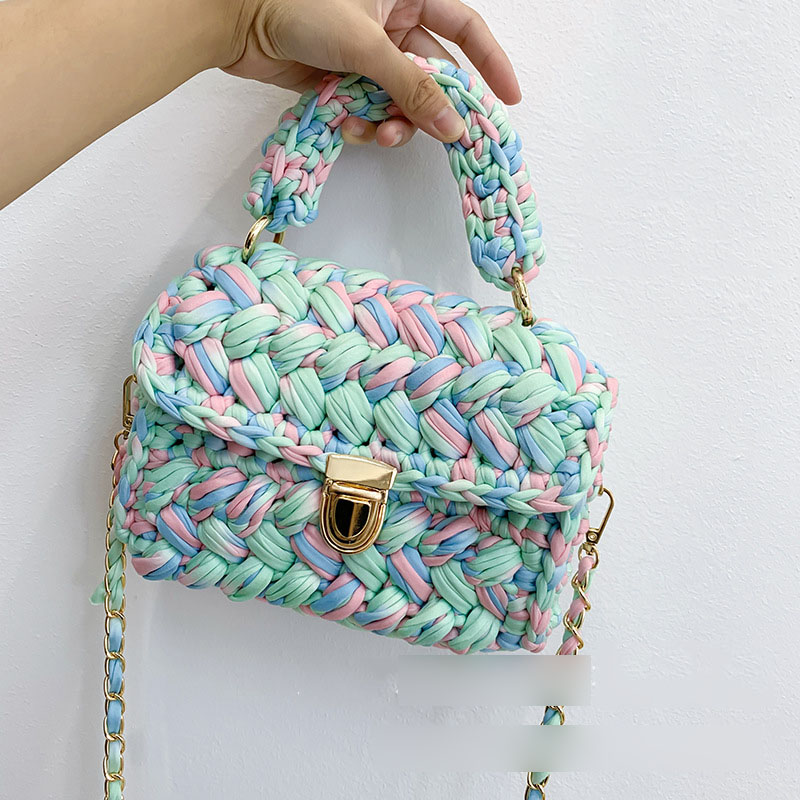 Fashion Marshmallow woolen woven flap crossbody bag,Shoulder bags