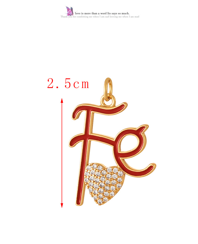 Fashion Copper Inlaid With Zircon + Dripping Oil Copper Inlaid Zircon Dripping Letters Fr Love Pendant Accessories,Jewelry Findings & Components
