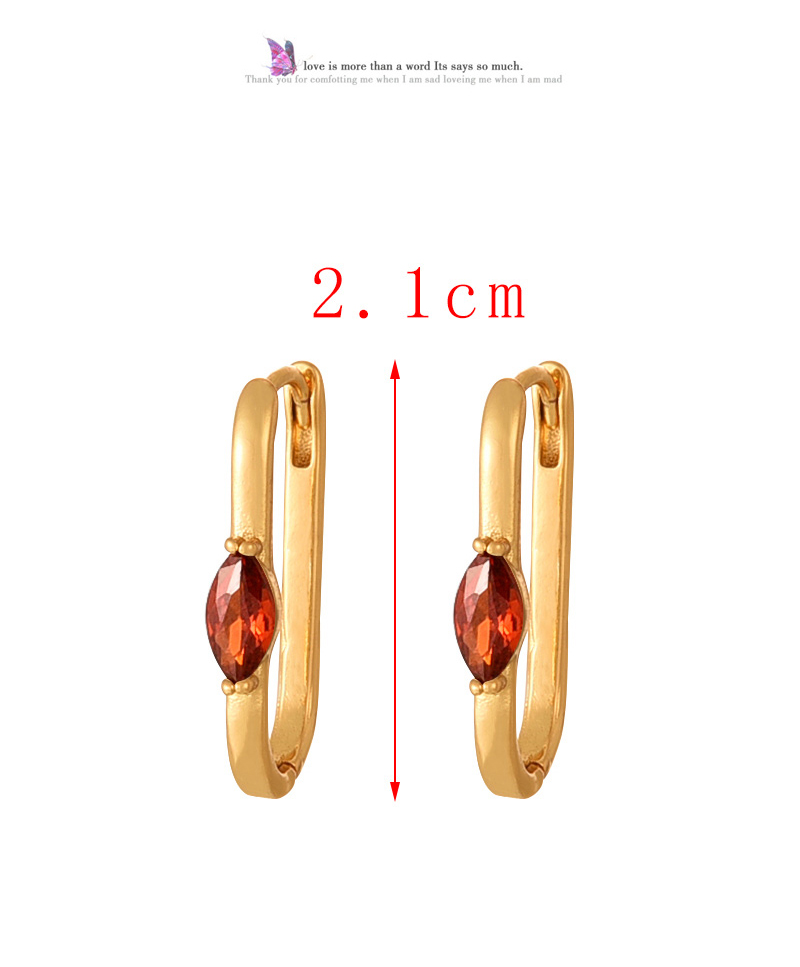 Fashion Copper Inlaid Zirconia Copper Inlaid Zircon Oval Drop Earrings,Earrings