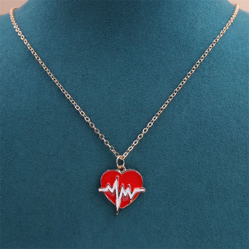 Fashion Ekg Love-necklace Metal Heart Ekg Necklace,Pendants