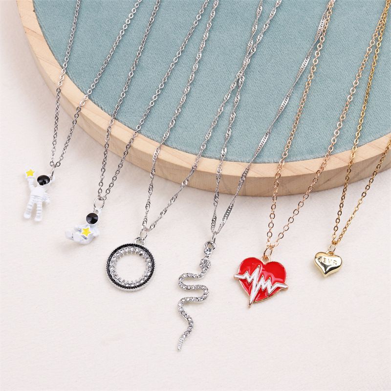 Fashion Ekg Love-necklace Metal Heart Ekg Necklace,Pendants