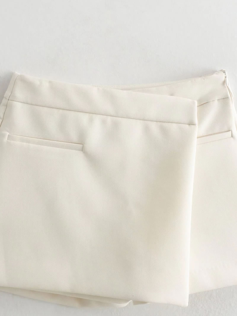 Fashion Coffee Color Woven Asymmetric Culottes,Shorts