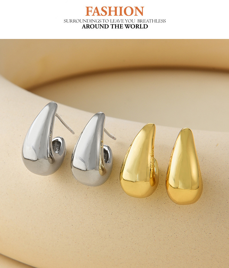 Fashion Silver Copper Geometric Stud Earrings,Earrings