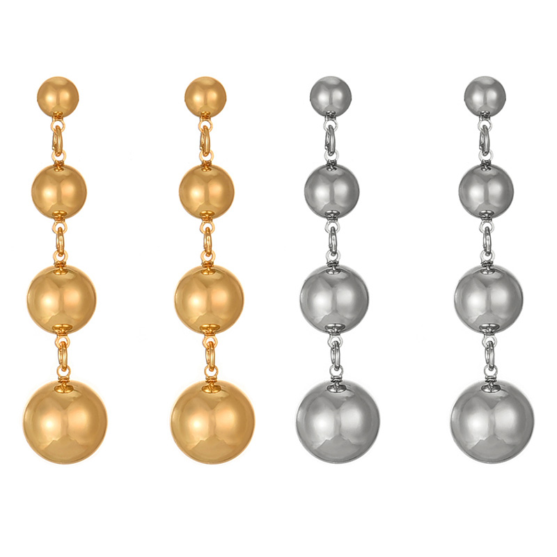 Fashion Silver Copper Bead Pendant Earrings,Earrings