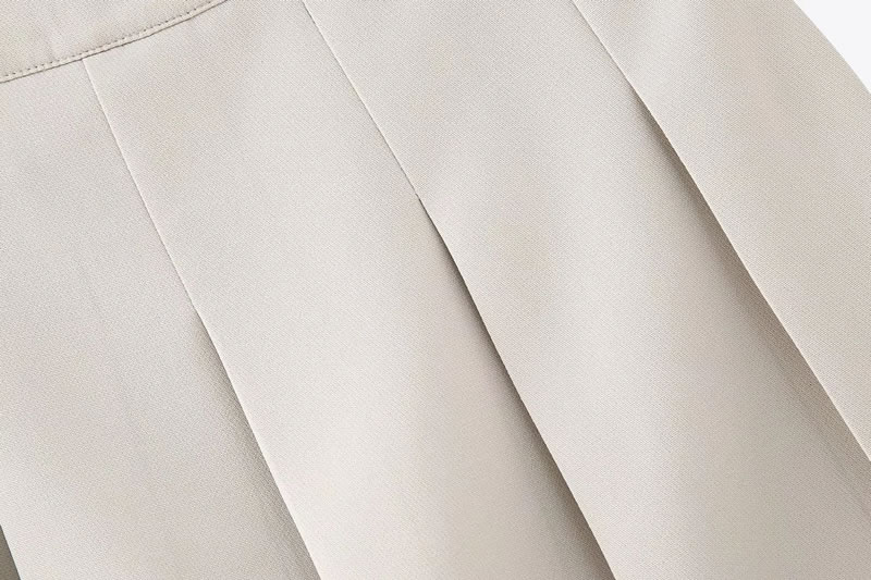 Fashion Khaki Woven Pleated Culottes,Shorts