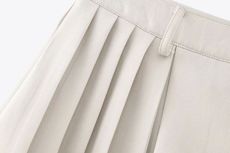 Fashion Khaki Woven Pleated Culottes,Shorts