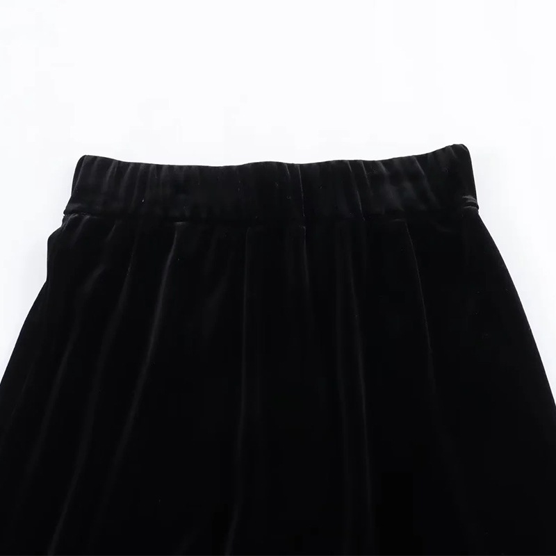 Fashion Black Velvet Three-dimensional Skirt,Skirts