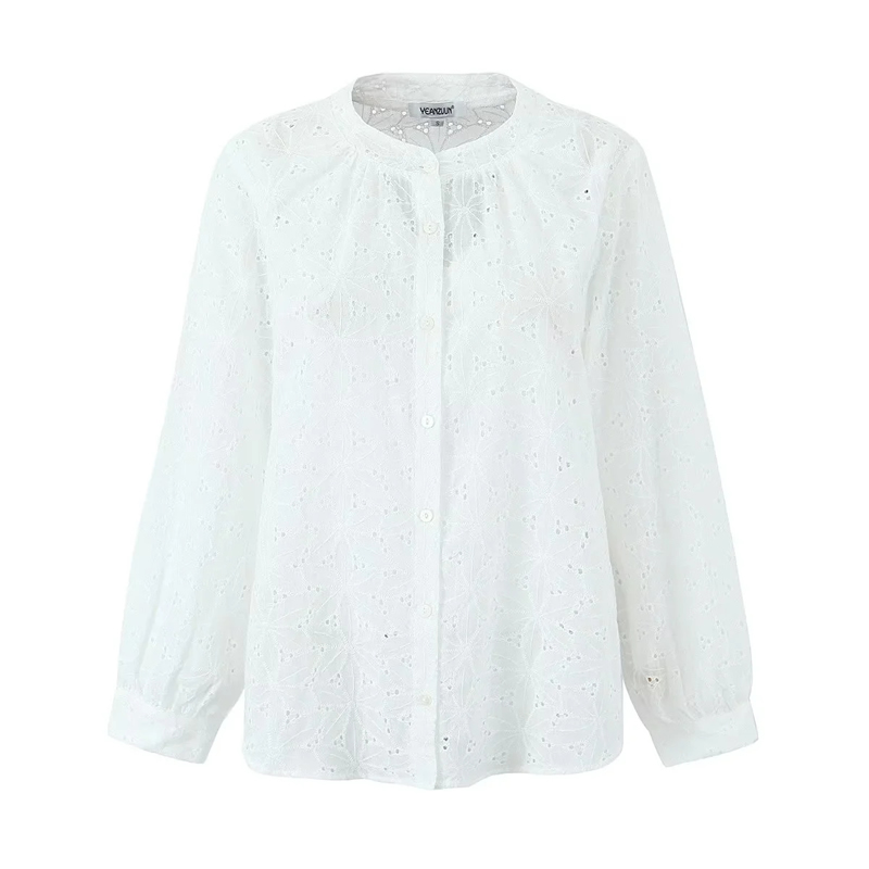 Fashion Original White Lace Buttoned Shirt Layered Shorts Set,Blouses