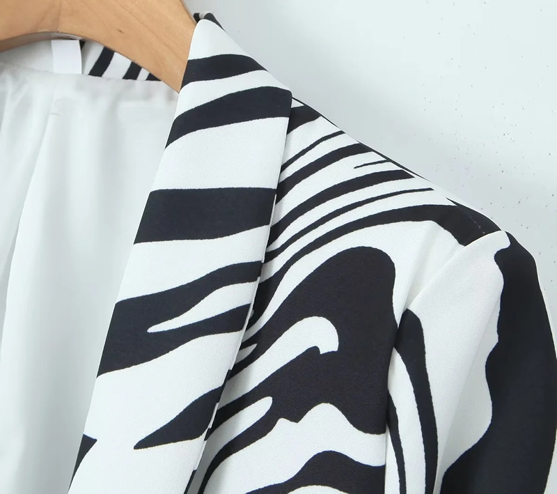 Fashion Zebra Print Polyester Zebra-print Lapel Blazer,Suits