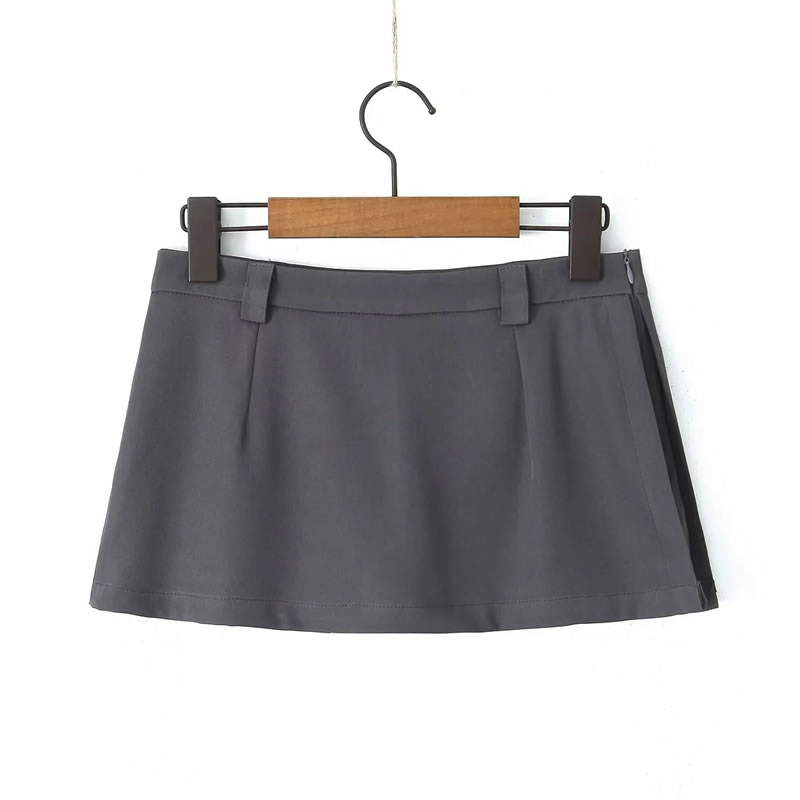 Fashion Grey Side Slit Culottes,Shorts