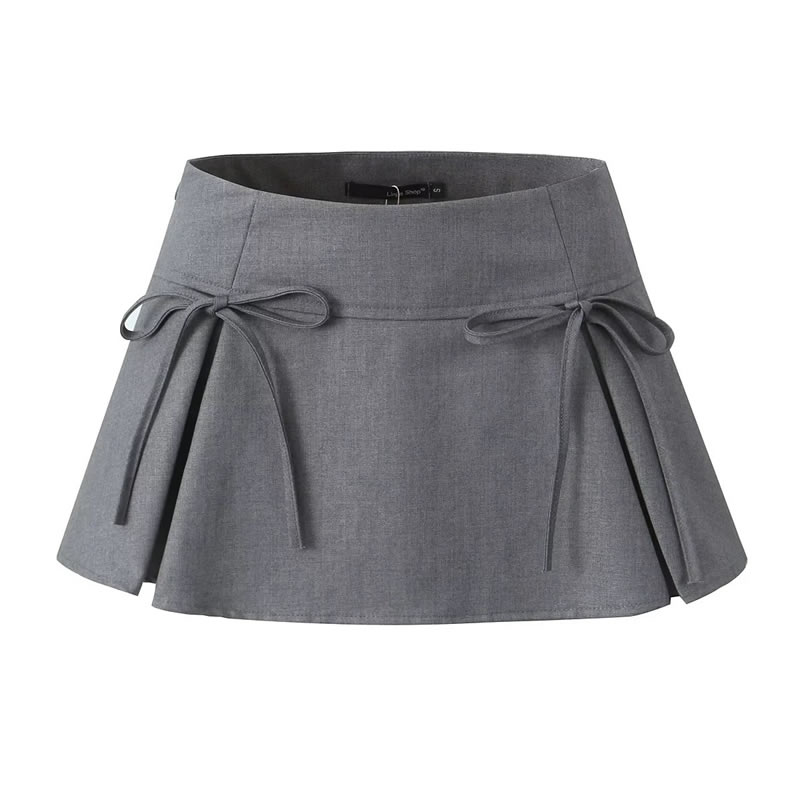 Fashion Black Polyester Lace-up Skirt,Skirts