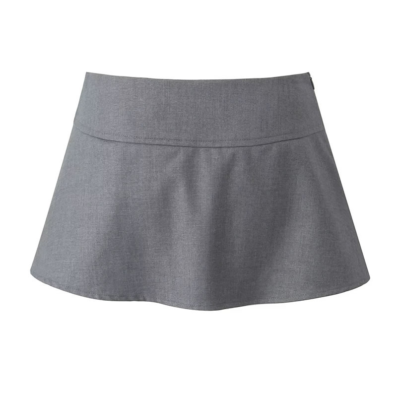 Fashion Grey Polyester Lace-up Skirt,Skirts
