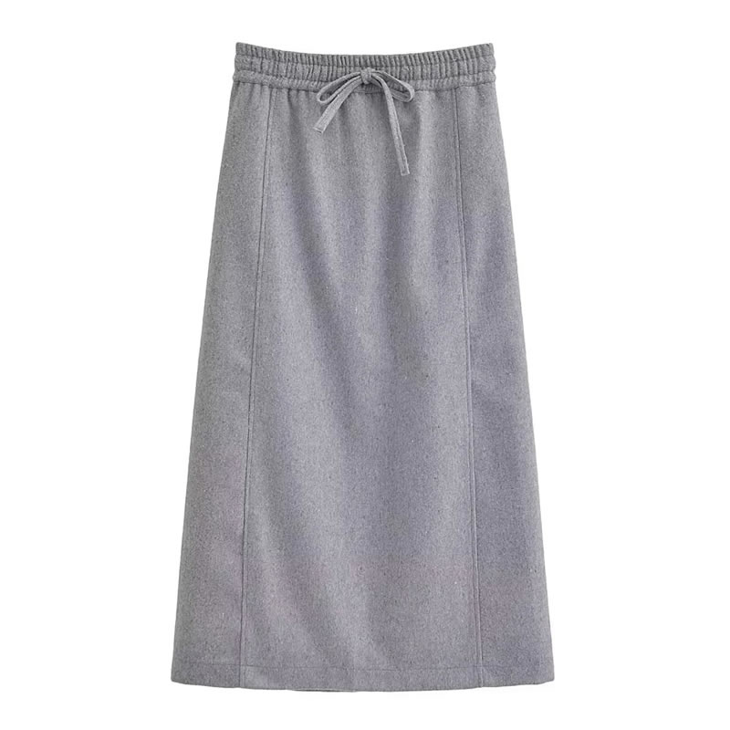 Fashion Grey Polyester Lace-up Skirt,Skirts