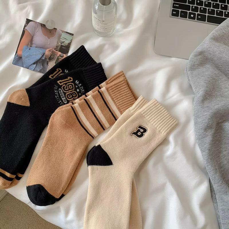 Fashion Color Cotton Printed Mid-calf Socks Set,Fashion Socks