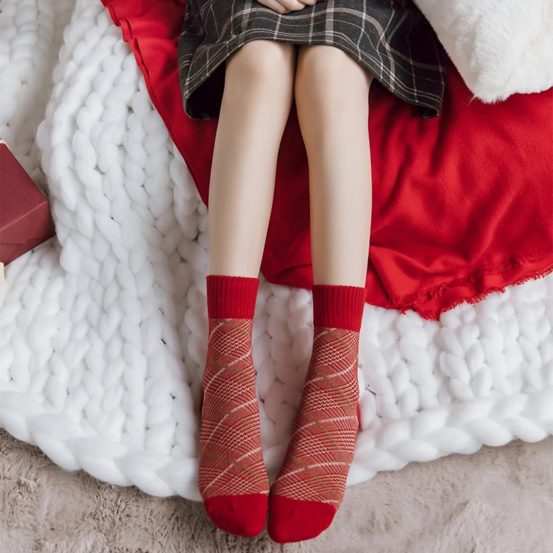 Fashion Red Cotton Printed Mid-calf Socks Set,Fashion Socks