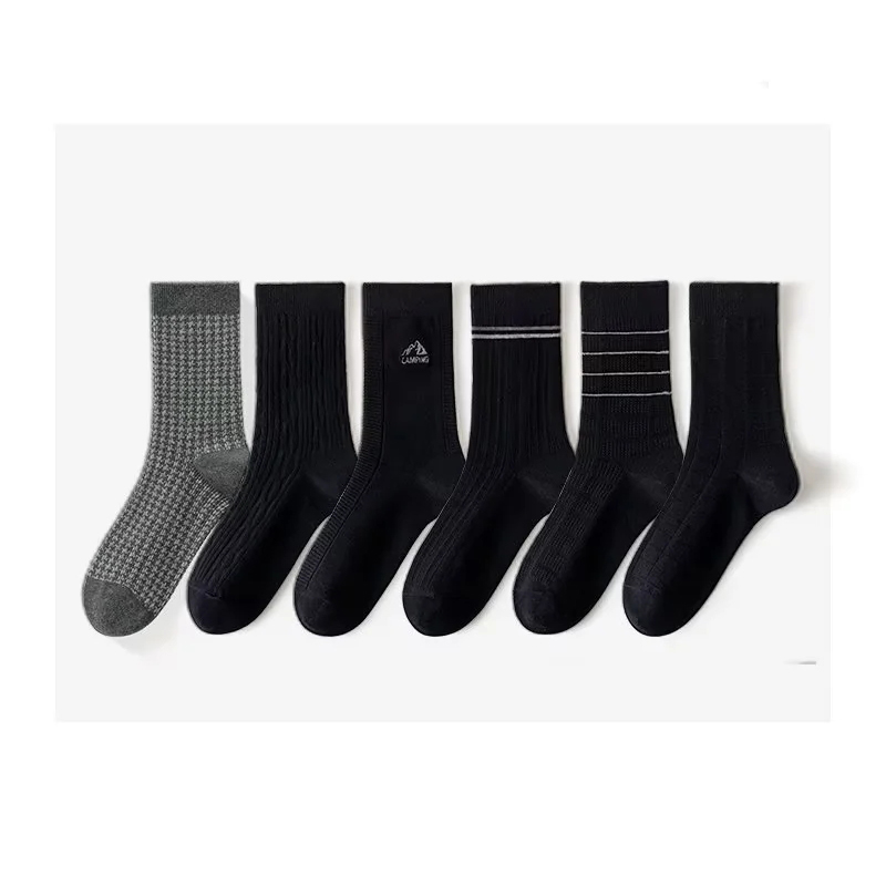 Fashion Black Cotton Plaid Mid-calf Socks Set,Fashion Socks