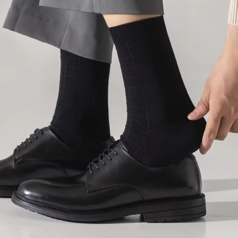 Fashion Black Cotton Plaid Mid-calf Socks Set,Fashion Socks