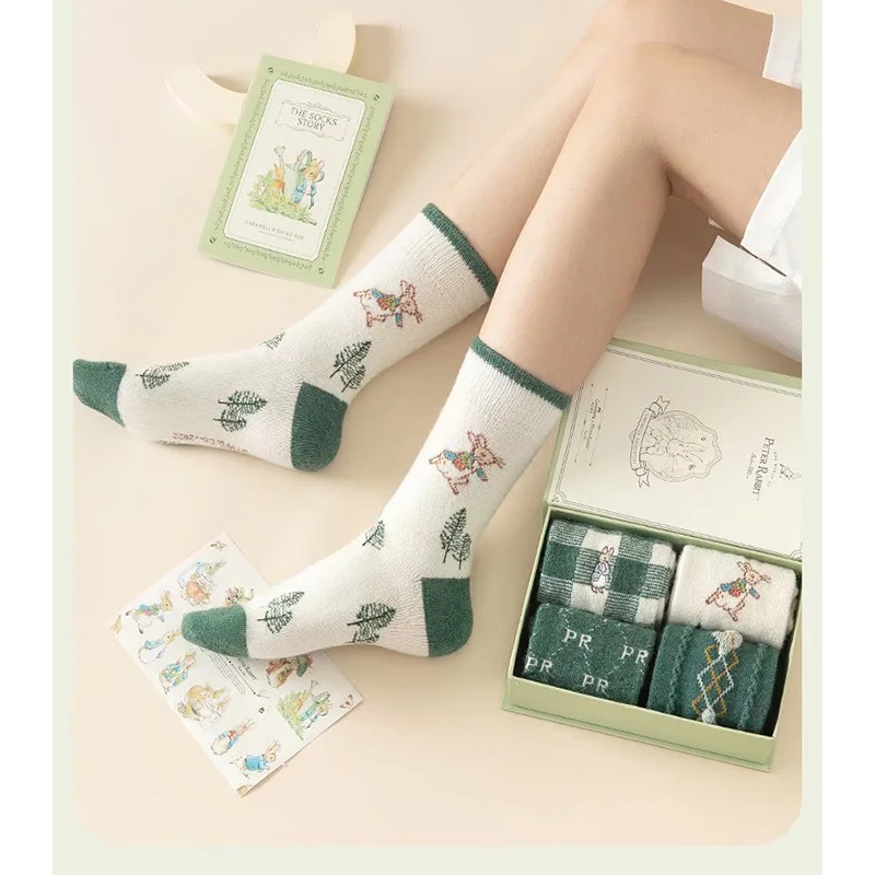 Fashion Green Cotton Plaid Mid-calf Socks Set,Fashion Socks