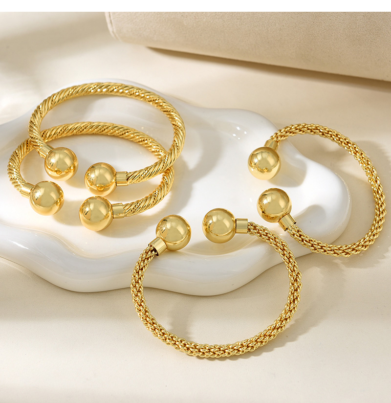 Fashion Golden 2 Copper Twist Ball Bead Bracelet,Bracelets