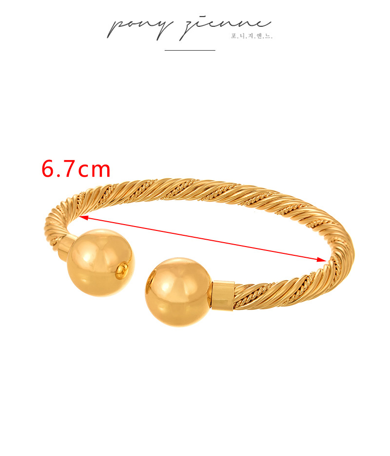 Fashion Golden 2 Copper Twist Ball Bead Bracelet,Bracelets