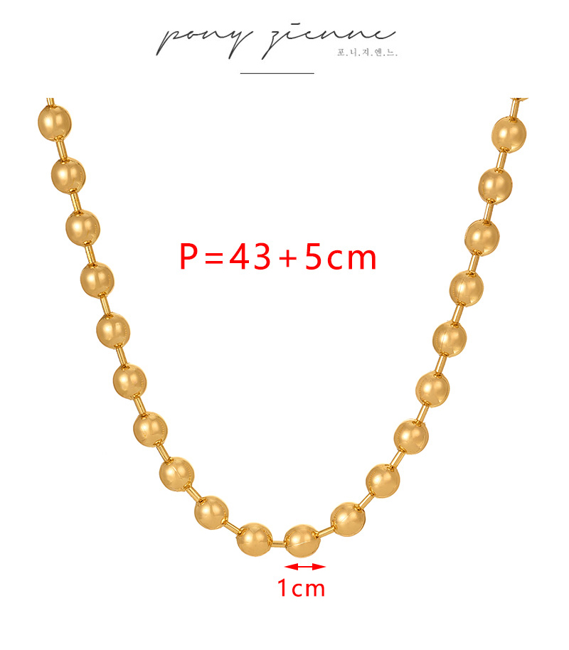 Fashion Golden 3 Copper Beaded Plain Hoop Necklace (5mm),Necklaces