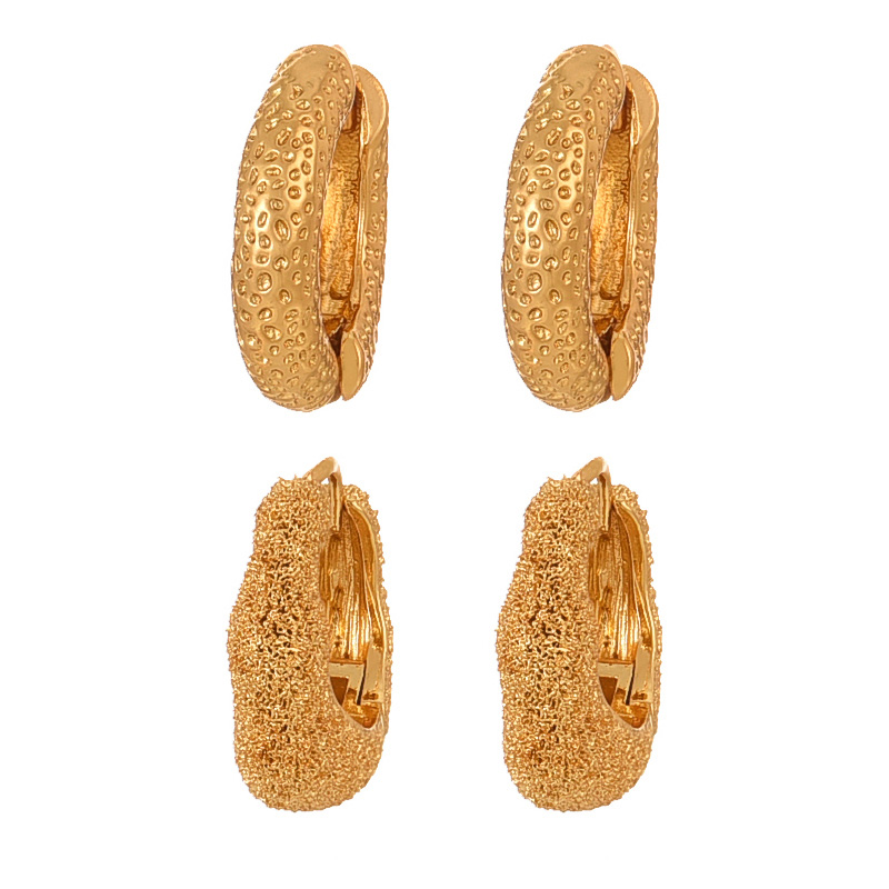 Fashion Golden 2 Copper Irregular Earrings,Earrings