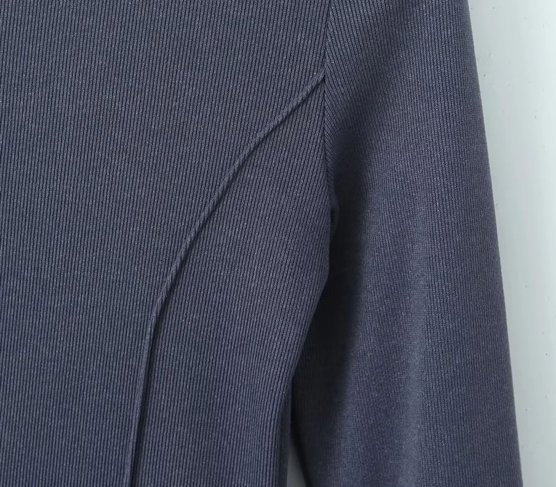 Fashion Grey Knitted Zipper Jumpsuit,Unitards