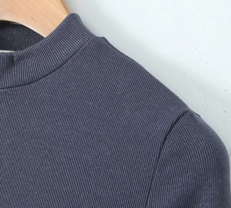 Fashion Grey Knitted Zipper Jumpsuit,Unitards