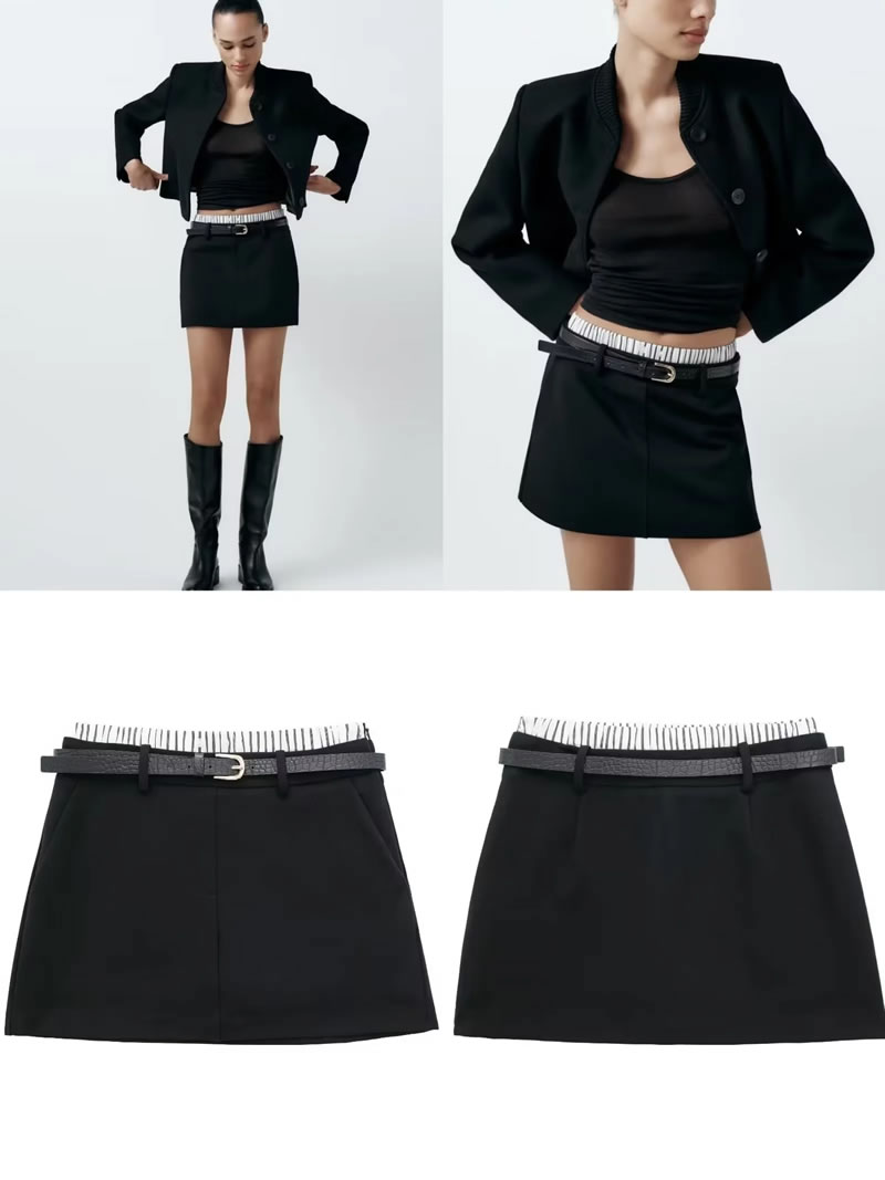 Fashion Black Blended Boxer Briefs And Culottes,Shorts