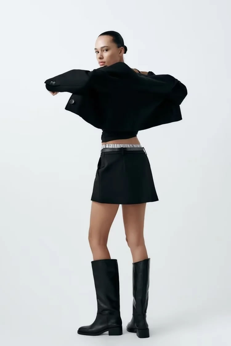 Fashion Black Blended Boxer Briefs And Culottes,Shorts