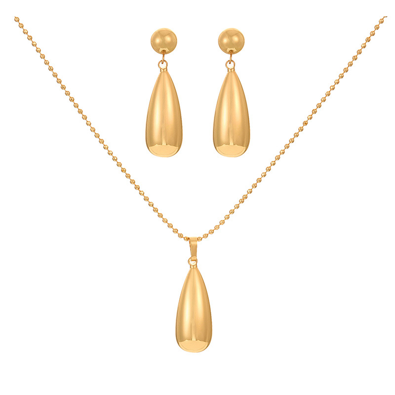 Fashion Golden 1 Copper Drop Pendant Bead Necklace,Necklaces