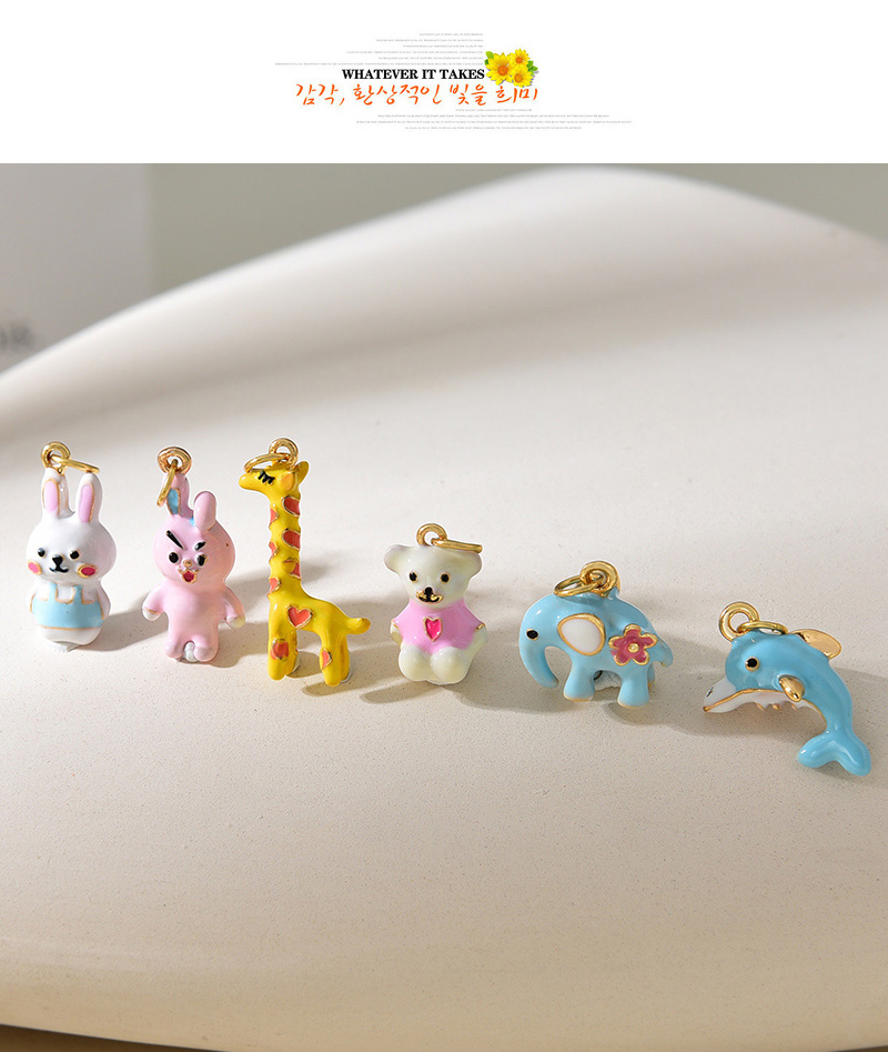 Fashion Color 3 Copper Dripping Oil Cartoon Animal Pendant Accessories,Jewelry Findings & Components