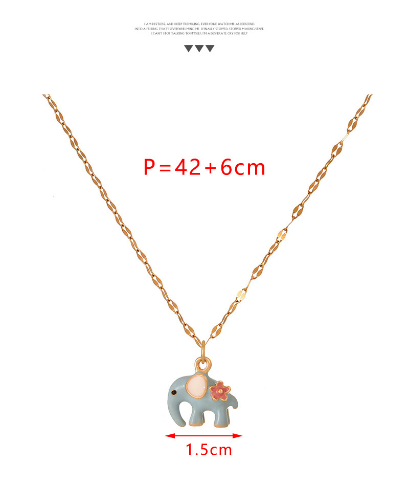 Fashion Color 5 Titanium Steel Oil Dripping Cartoon Animal Pendant Necklace,Necklaces