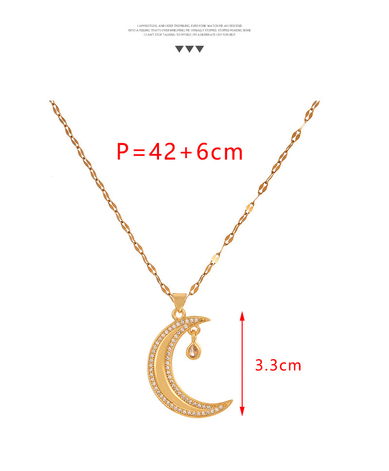 Fashion Golden 4 Titanium Steel Inlaid Zirconium Butterfly Pendant Necklace,Necklaces