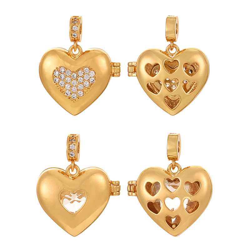 Fashion Golden 2 Copper Inlaid Zircon Love Pendant Accessory (single),Jewelry Findings & Components